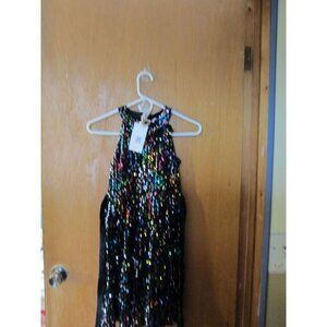 Grace Karin Black Sequin Halter Party Dress With Multicolor Sparkle Girls Size 8